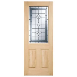 Winchester External Glazed Unfinished Oak 1 Lite Door - 838 X 1981mm