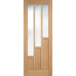 Coventry Internal Glazed Prefinished Oak 3 Panel 3 Lite Door - 762 X 1981mm