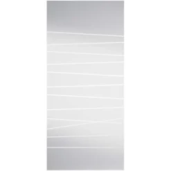 Abstract Frosted Sliding Glass Door With Noveau Track And Pull Handle 2058 X 935mm