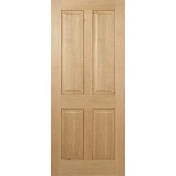 Regency Internal Prefinished Oak 4 Panel Fire Door - 686 X 1981mm