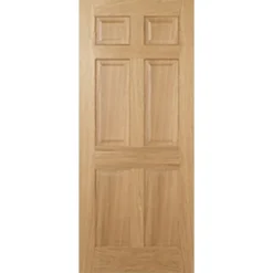 Regency Internal Prefinished Oak 6 Panel Fire Door - 838 X 1981mm