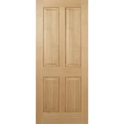 Regency Internal Prefinished Oak 4 Panel Fire Door - 838 X 1981mm