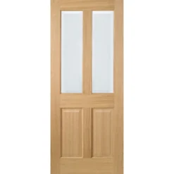Richmond Internal Prefinished Oak 2 Panel 2 Lite Door - 838 X 1981mm