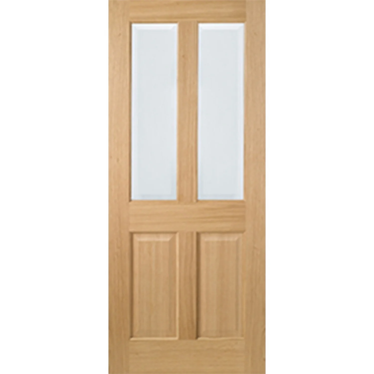 Richmond Internal Prefinished Oak 2 Panel 2 Lite Door - 838 X 1981mm