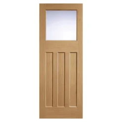 DX30's Style Internal Glazed Unfinished Oak 3 Panel 1 Lite Door - 762 X 1981mm