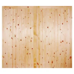 Framed Ledged And Braced External Unfinished Redwood Rebated Garage Door Pair - 2135 X 2135mm