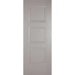 Amsterdam Internal Primed Silk Grey 3 Panel Door - 686 X 1981mm