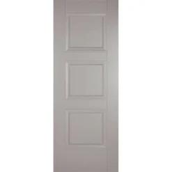 Amsterdam Internal Primed Silk Grey 3 Panel Door - 762 X 1981mm
