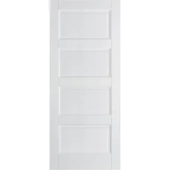 Textured Contemporary Internal Primed White 4 Panel Door - 838 X 1981mm