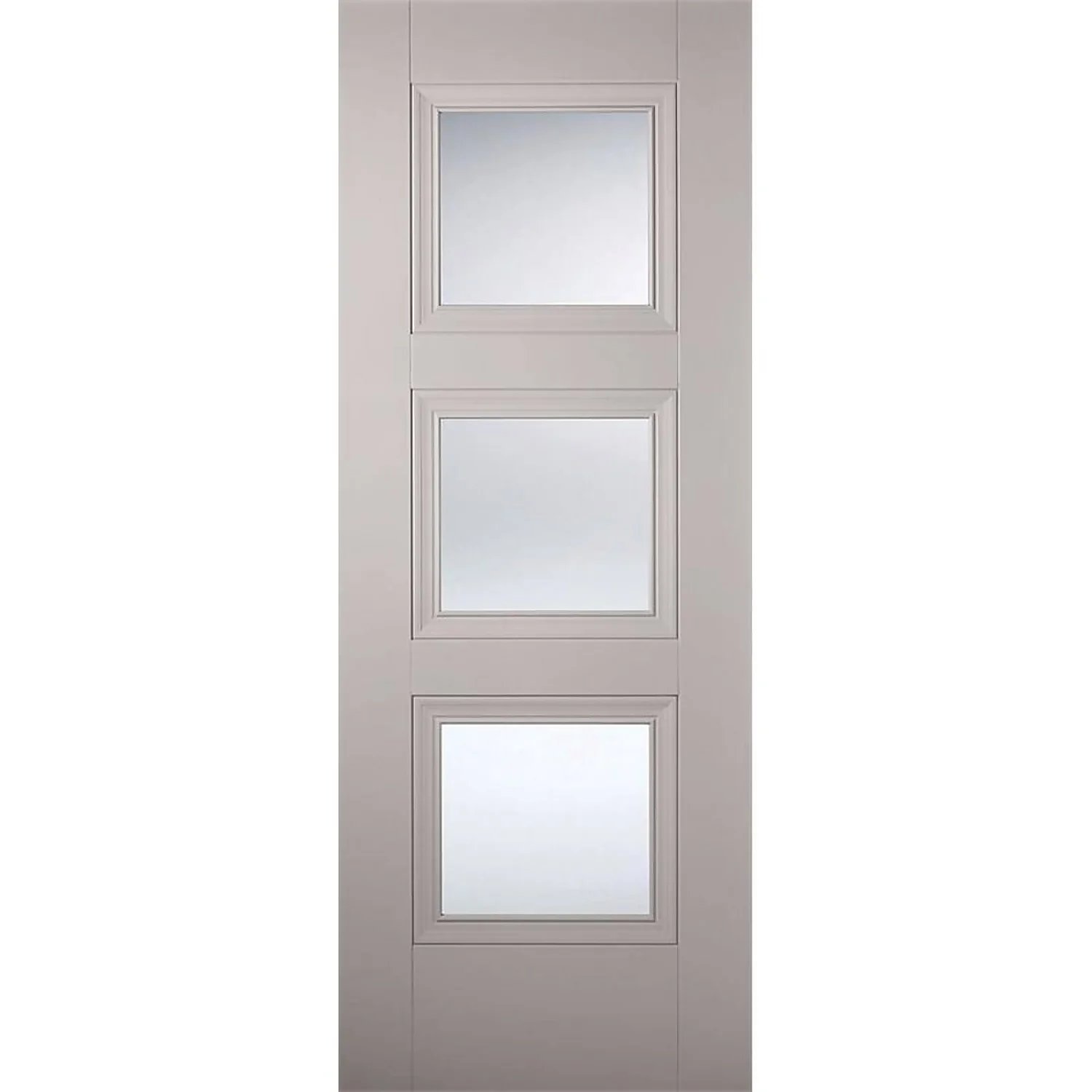 Amsterdam Internal Glazed Primed Silk Grey 3 Lite Door - 762 X 1981mm