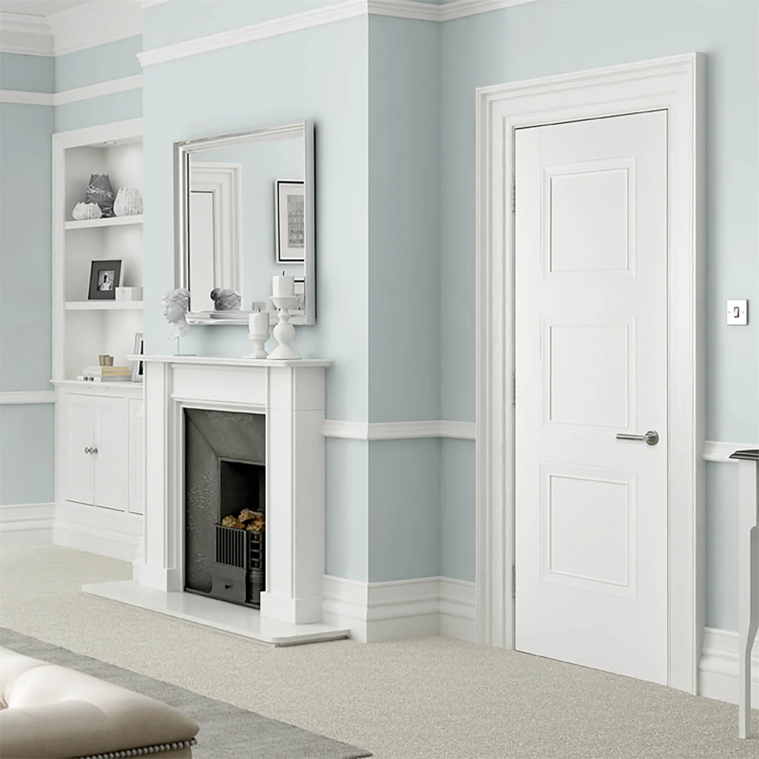 Amsterdam Internal Primed White 3 Panel Door - 686 X 1981mm - Image 2