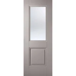 Arnhem Internal Glazed Primed Silk Grey 1 Lite 1 Panel Door - 686 X 1981mm