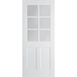 Canterbury Internal Glazed Primed White 2 Panel 6 Lite Door - 762 X 1981mm