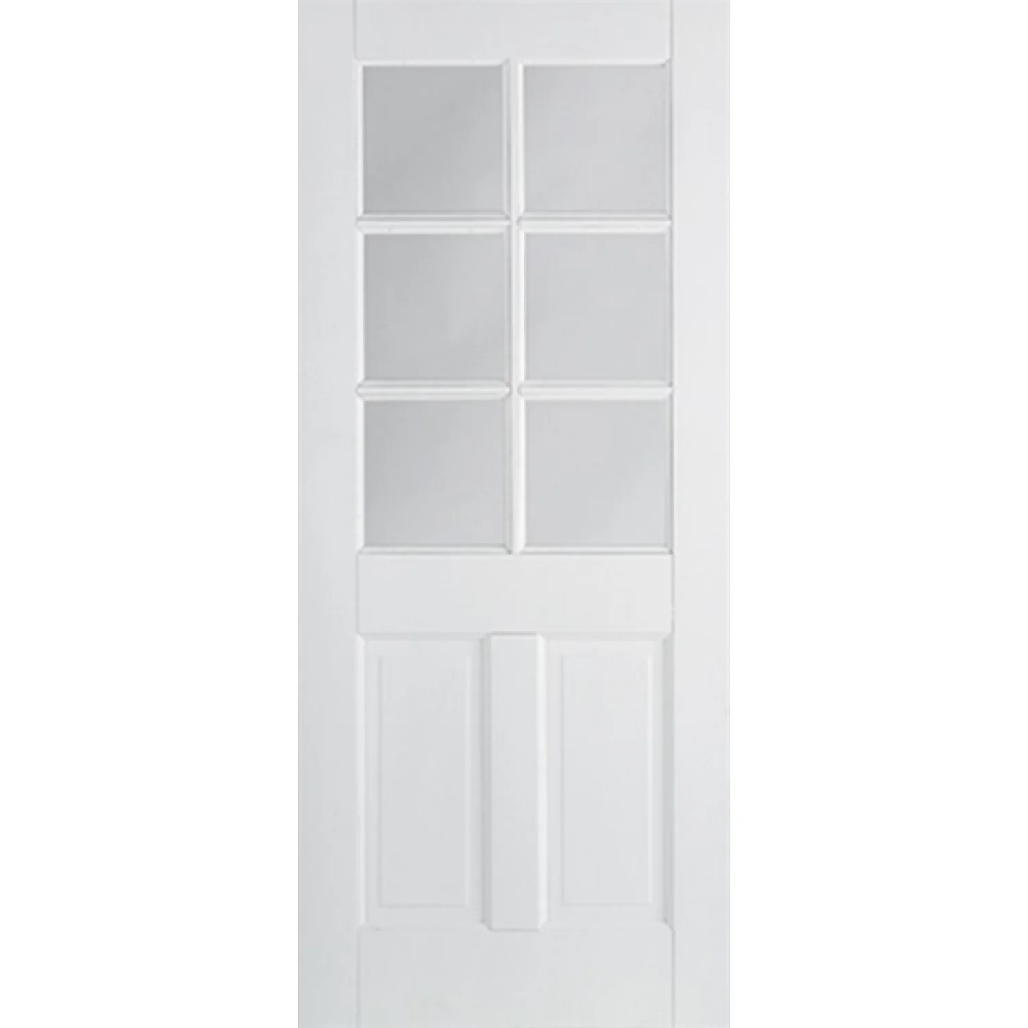 Canterbury Internal Glazed Primed White 2 Panel 6 Lite Door - 686 X 1981mm