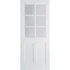 Canterbury Internal Glazed Primed White 2 Panel 6 Lite Door - 838 X 1981mm