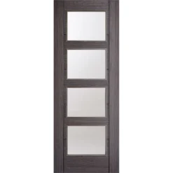 Vancouver Internal Glazed Prefinished Ash Grey 4 Lite Door - 762 X 1981mm