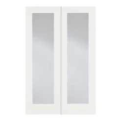 Pattern 20 Internal Glazed Primed White 1 Lite Pair Doors - 1067 X 1981mm