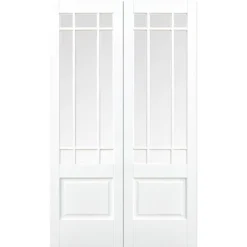 Downham Internal Glazed Primed White 9 Lite Pair Doors - 1372 X 1981mm