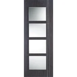 Zanzibar Internal Glazed Prefinished Ash Grey 4 Lite Door - 838 X 1981mm