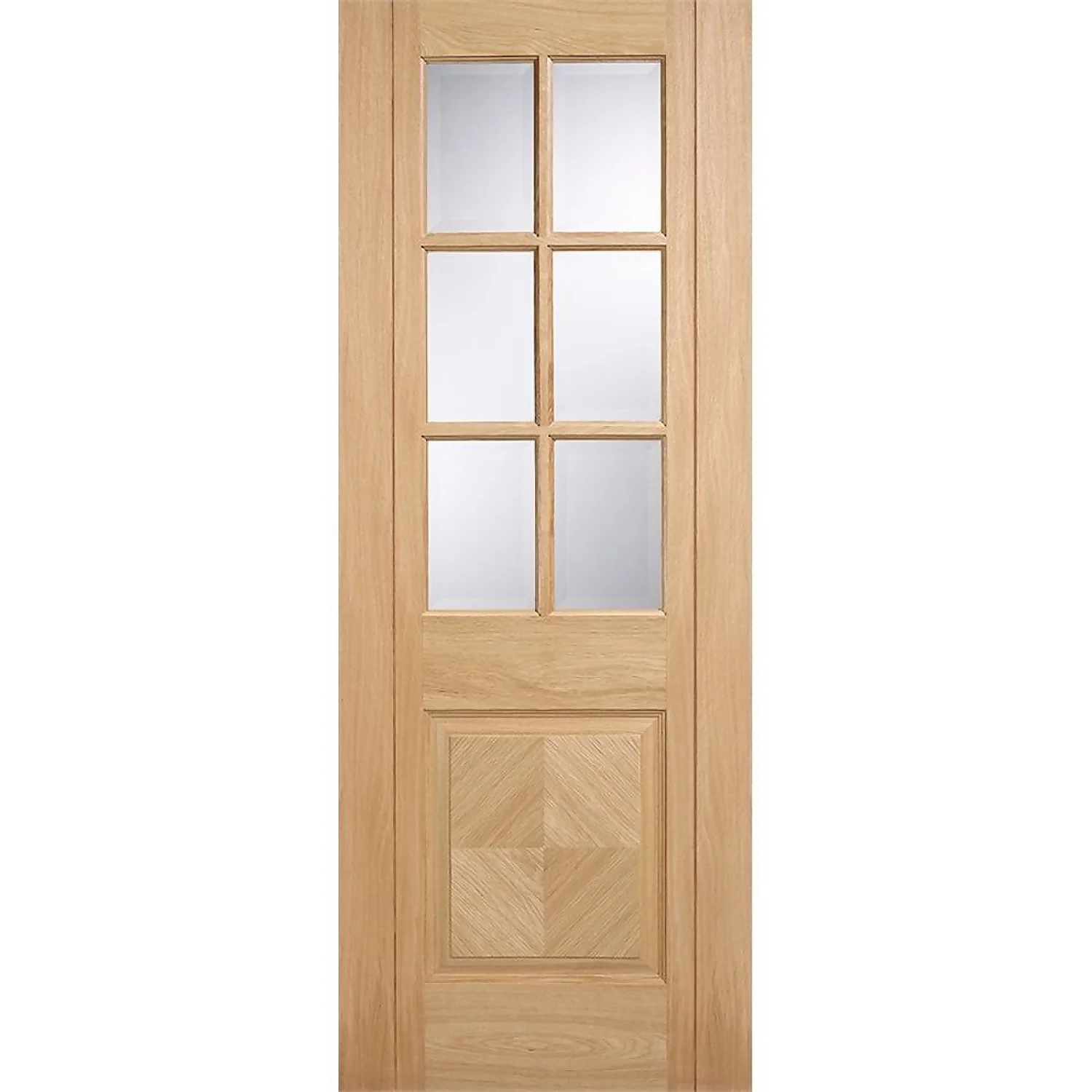 Barcelona Internal Glazed Prefinished Oak 6 Lite 1 Panel Door - 838 X 1981mm