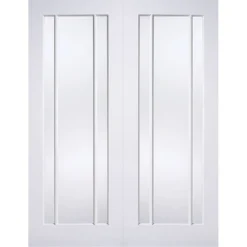 Lincoln Internal Glazed Primed White 3 Lite Pair Doors - 1372 X 1981mm