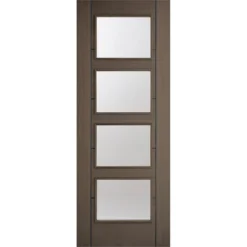 Vancouver Internal Glazed Prefinished Chocolate Grey 4 Lite Door - 838 X 1981mm