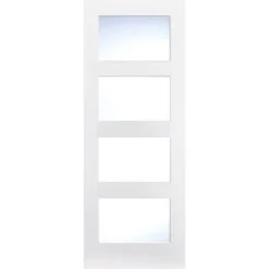Shaker Internal Glazed Primed White 4 Lite Door - 686 X 1981mm