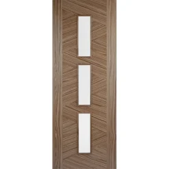 Zeus Internal Glazed Prefinished Walnut 3 Lite Door - 838 X 1981mm