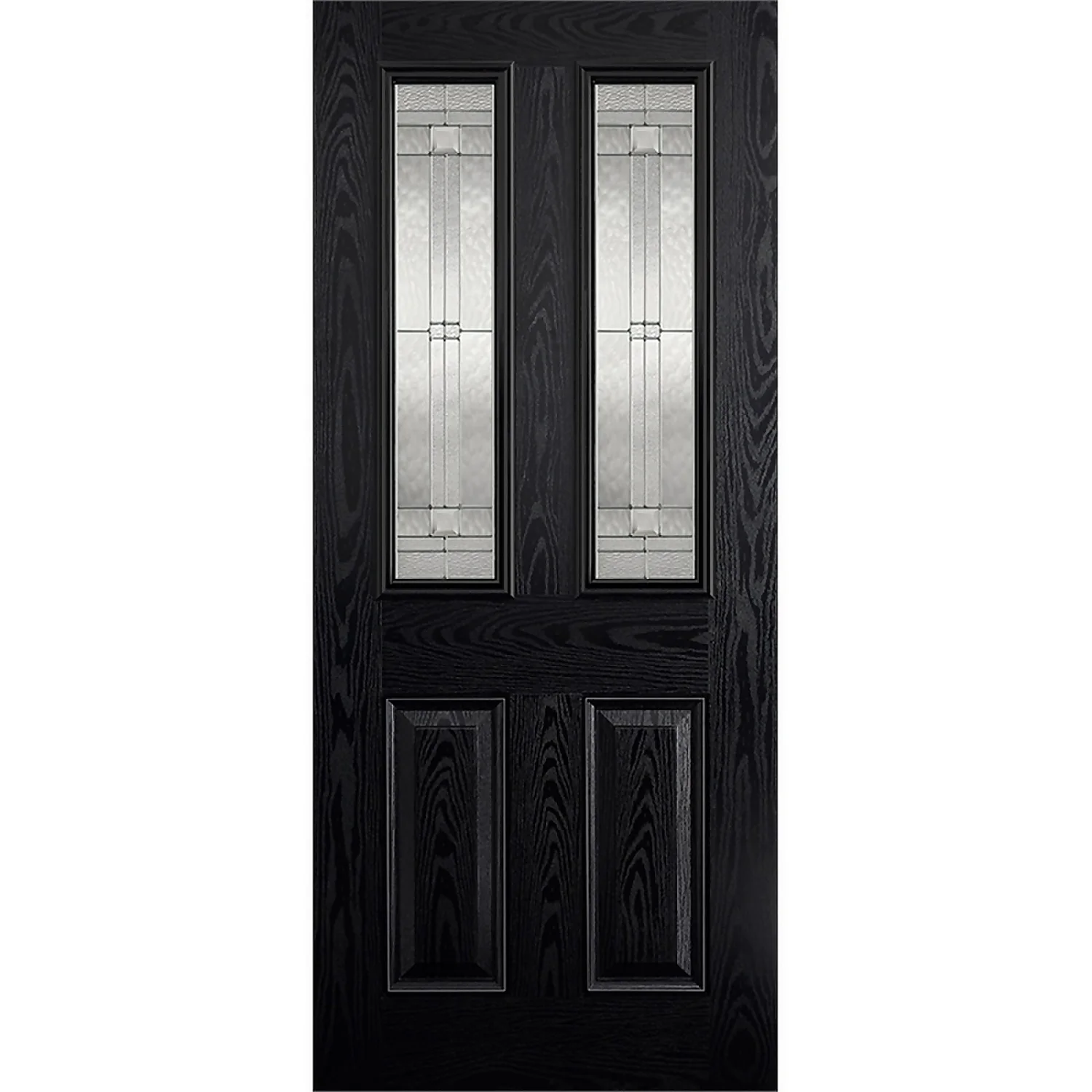 Malton External Glazed Black GRP 2 Lite Door - 838 X 1981mm