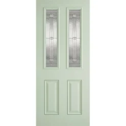 Malton External Glazed Light Green GRP 2 Lite Door - 838 X 1981mm