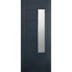 Newbury External Glazed Anthracite Grey GRP 1 Lite Door - 813 X 2032mm