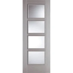 Vancouver Internal Glazed Prefinished Light Grey 4 Lite Door - 838 X 1981mm