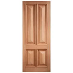 Islington External Unfinished Hardwood 4 Panel Door - 762 X 1981mm