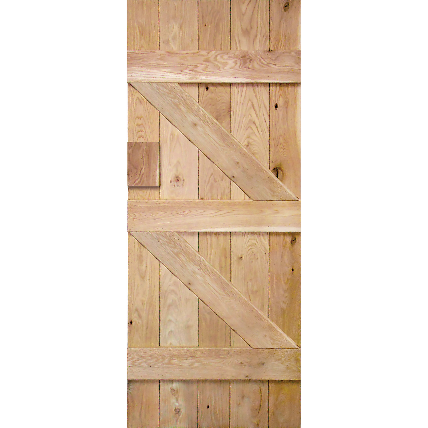 Button Bead Ledged Internal Unfinished Oak Door - 762 X 1981mm - Image 2