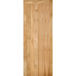 Framed And Ledged Internal Unfinished Oak Door - 838 X 1981mm