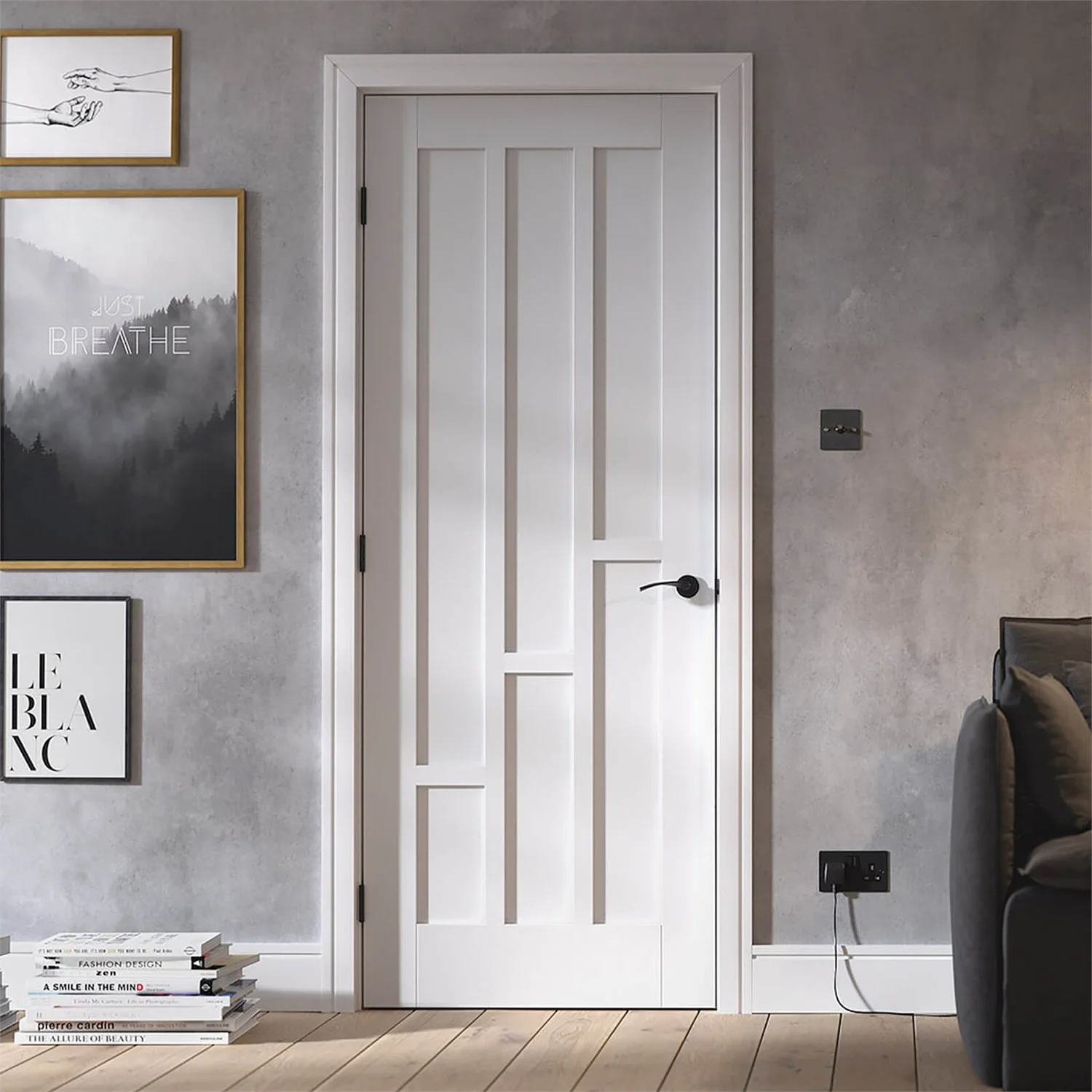 Coventry - 6 Panel White Primed Internal Door - 1981 X 838 X 35mm - Image 2