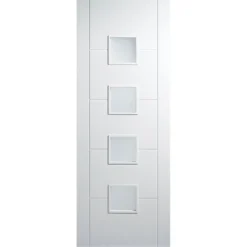 Vancouver - Frosted Glazed White Primed Internal Door - 1981 X 838 X 35mm