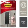 Command Medium Self Adhesive Hook - Matte Black