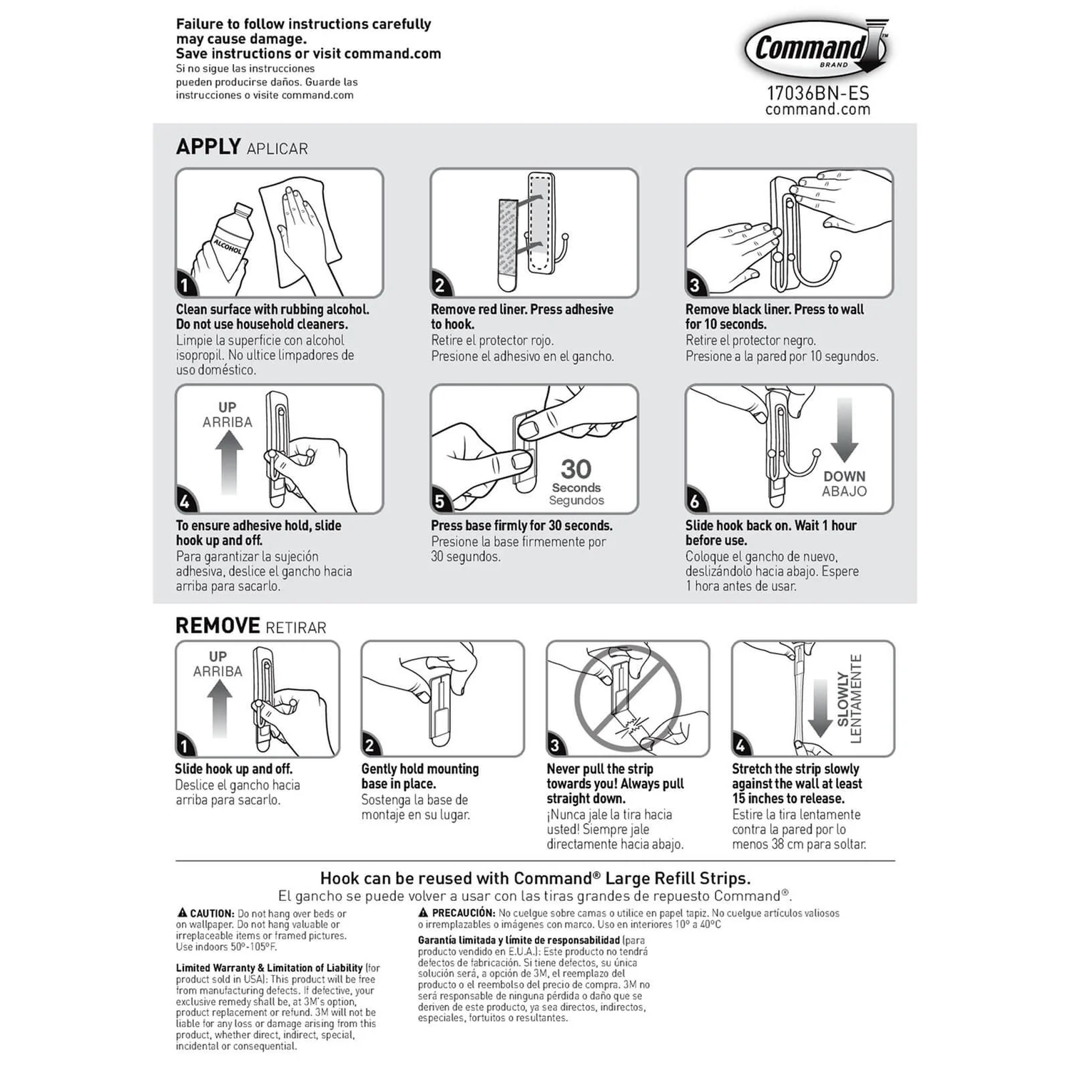 Command Large Self Adhesive Double Hook - Brushed Nickel - Image 3