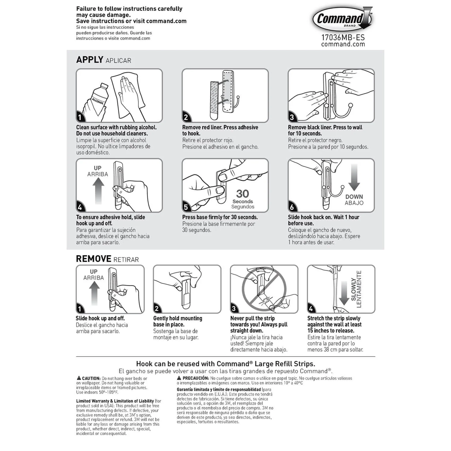 Command Large Self Adhesive Double Hook - Matte Black - Image 4