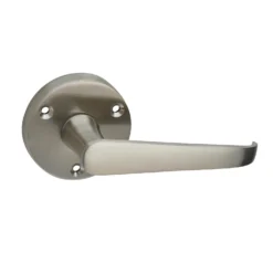 None Homebuild Victorian Straight Lever On Rose Set - Brushed Nickel