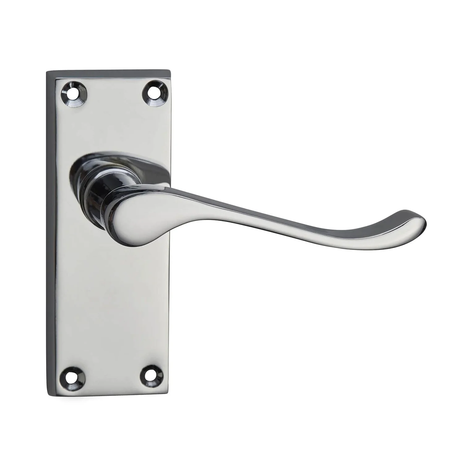 None Homebuild Victorian Scroll Short Backplate Internal Door Pack - Polished Chrome - Image 2