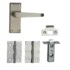 None Homebuild Victorian Straight Short Backplate Internal Door Pack - Brushed Nickel