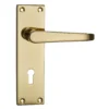 None Homebuild Victorian Straight Long Backplate Lock Lever Set - Polished Brass