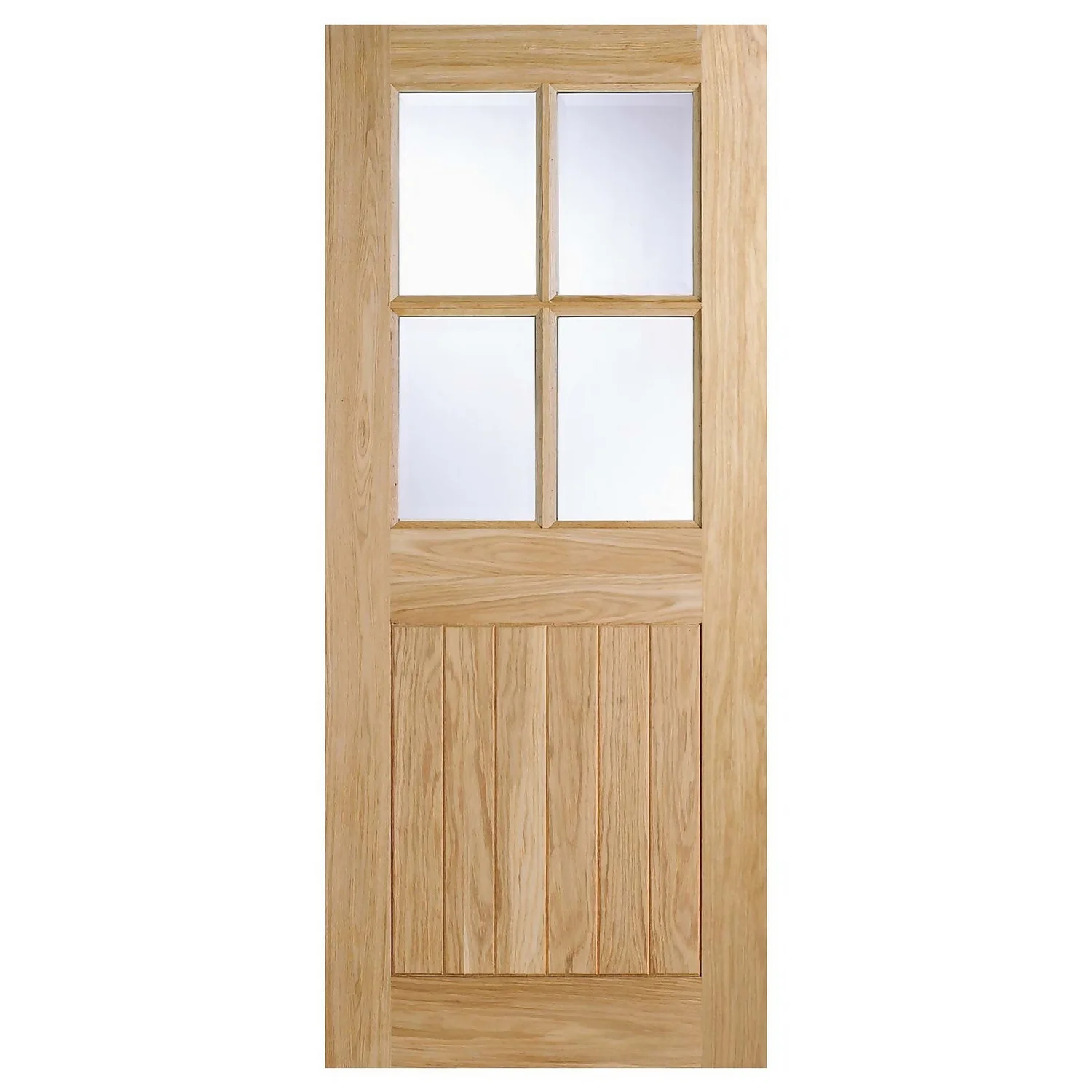 Cottage - 4 Lite Glazed Exterior Door - Oak - 1981 X 838 X 44mm