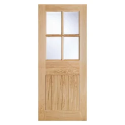 Cottage - Stable - 4 Lite - Glazed Exterior Door - Oak - 2032 X 813 X 44mm