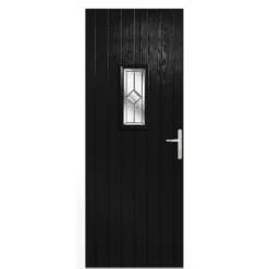 Speedwell - Glazed - Black - White Frame Exterior Door - Right Hand - 2030 X 890 X 70mm