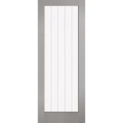 Textured - Vertical 1 Lite - Grey Internal Door - 1981 X 838 X 35mm