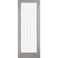 Textured - Vertical 1 Lite - Grey Internal Door - 1981 X 686 X 35mm