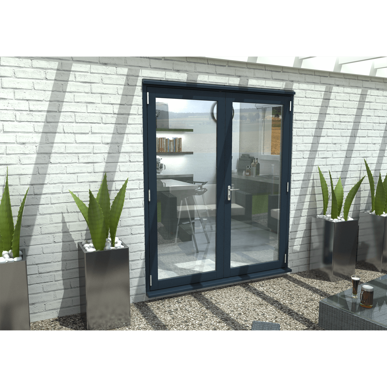 Rohden French Door Set 1800mm - Grey